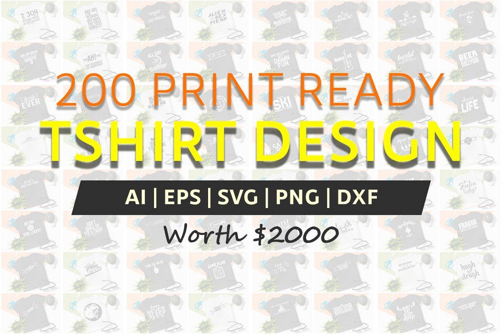 200 Printready Tshirt Design Mega Bundle example image 1