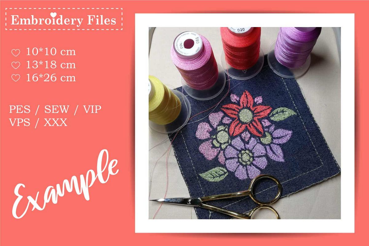 Flower Bouquet - Embroidery File example image 1