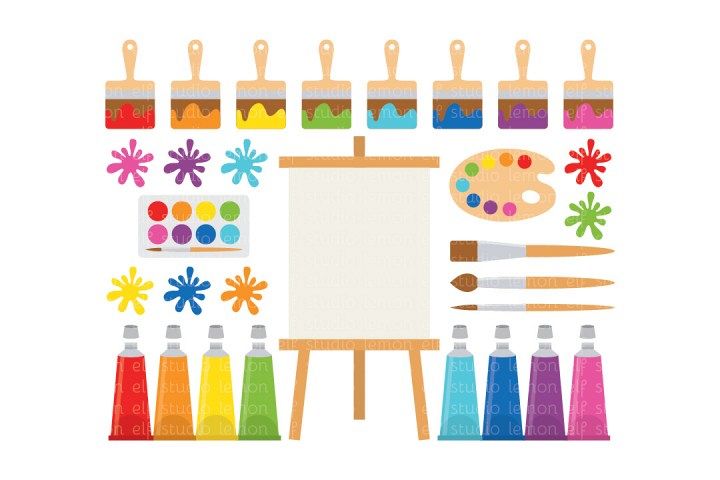Painting Supplies-Digital Clipart (LES.CL07) example image 1
