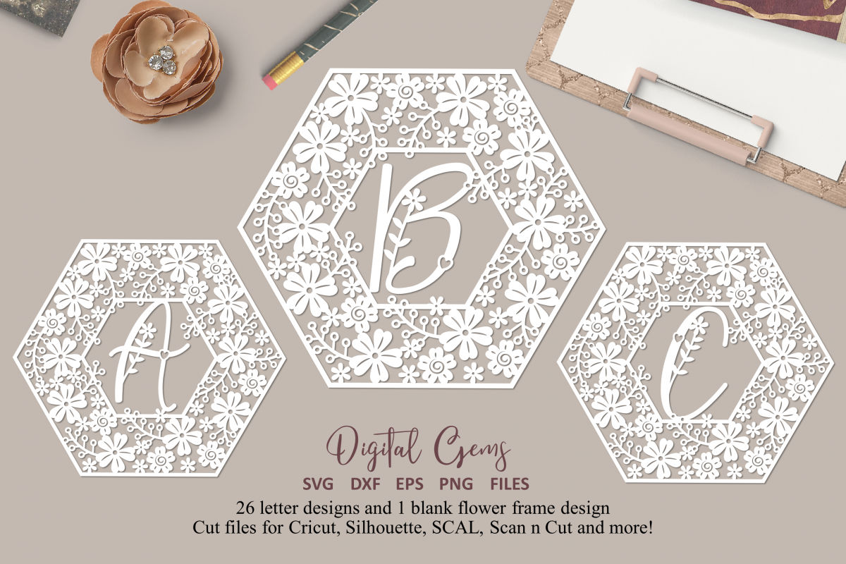 Download Full Alphabet Hexagon Paper Cut Bundle Svg Dxf Png 256199 Svgs Design Bundles