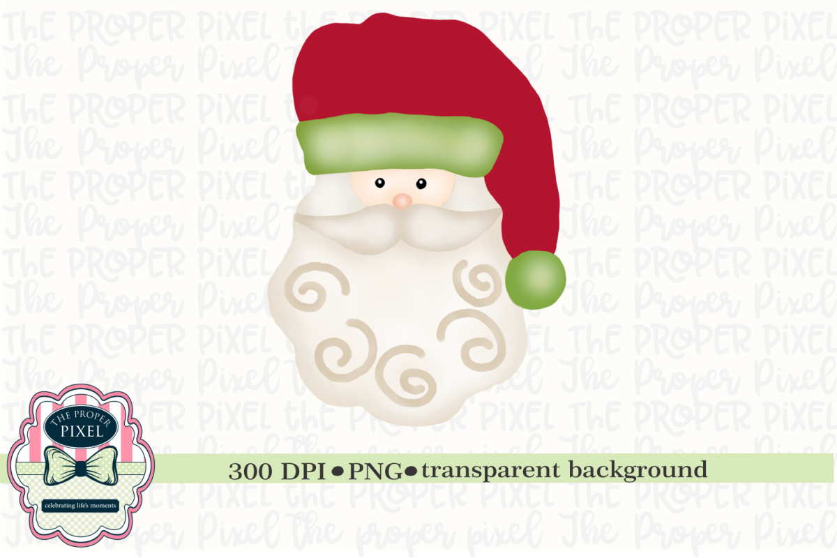 Watercolor Vintage Santa solid hat Sublimation Printable example image 1