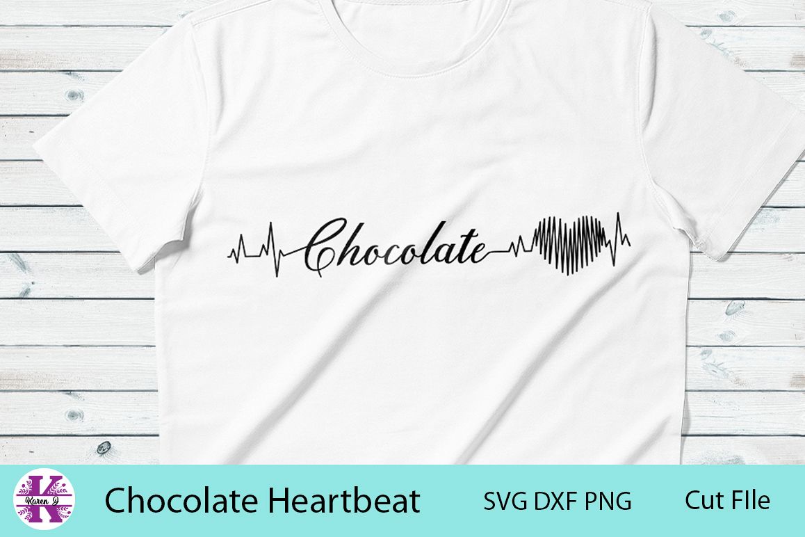 Chocolate Heartbeat -SVG DXF PNG- For Crafters example image 1