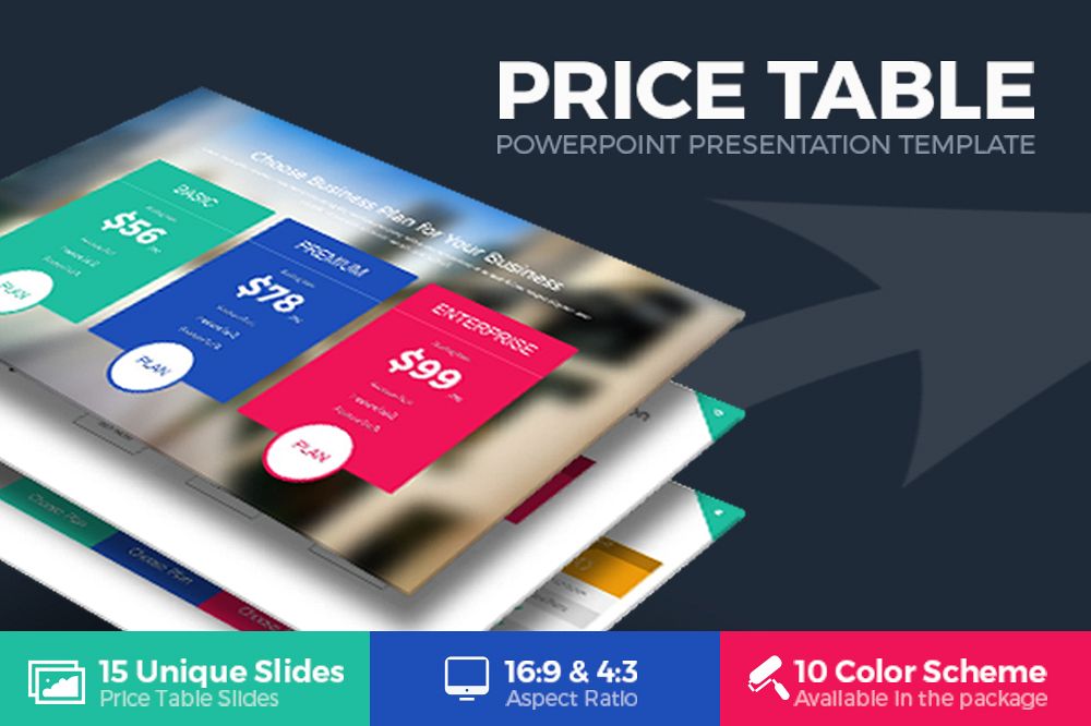 Price Table Powerpoint Template example image 1