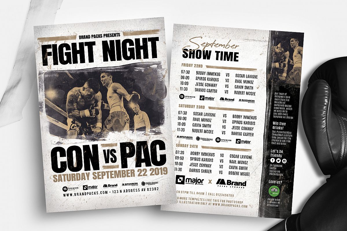 Fight Night Flyer Template example image 1