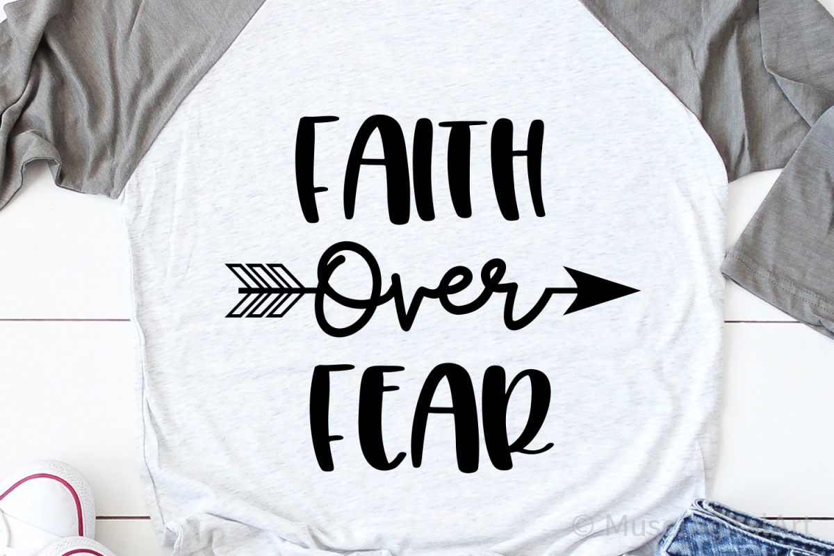 Faith Over Fear Svg, Christian Svg, Bible Svg for Cricut example image 1