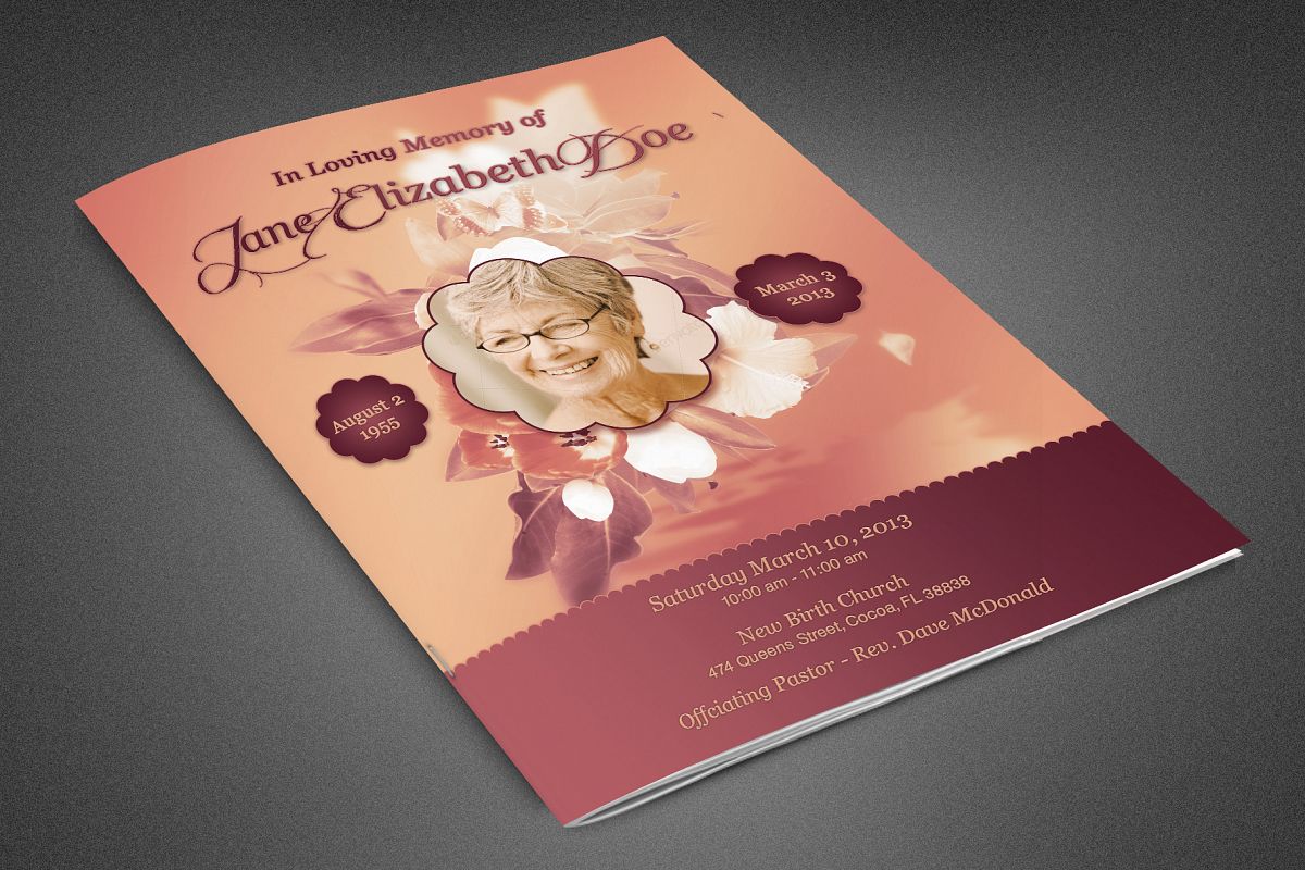 Memory Funeral Program example image 1