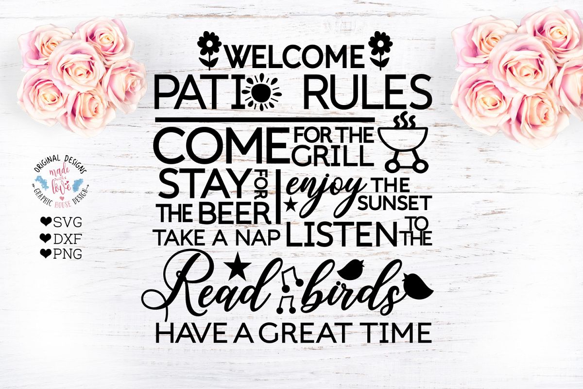 Patio Rules Cut File example image 1