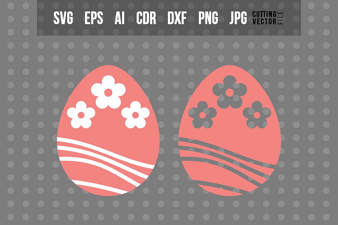 Easter Egg with Flowers - SVG example image 1