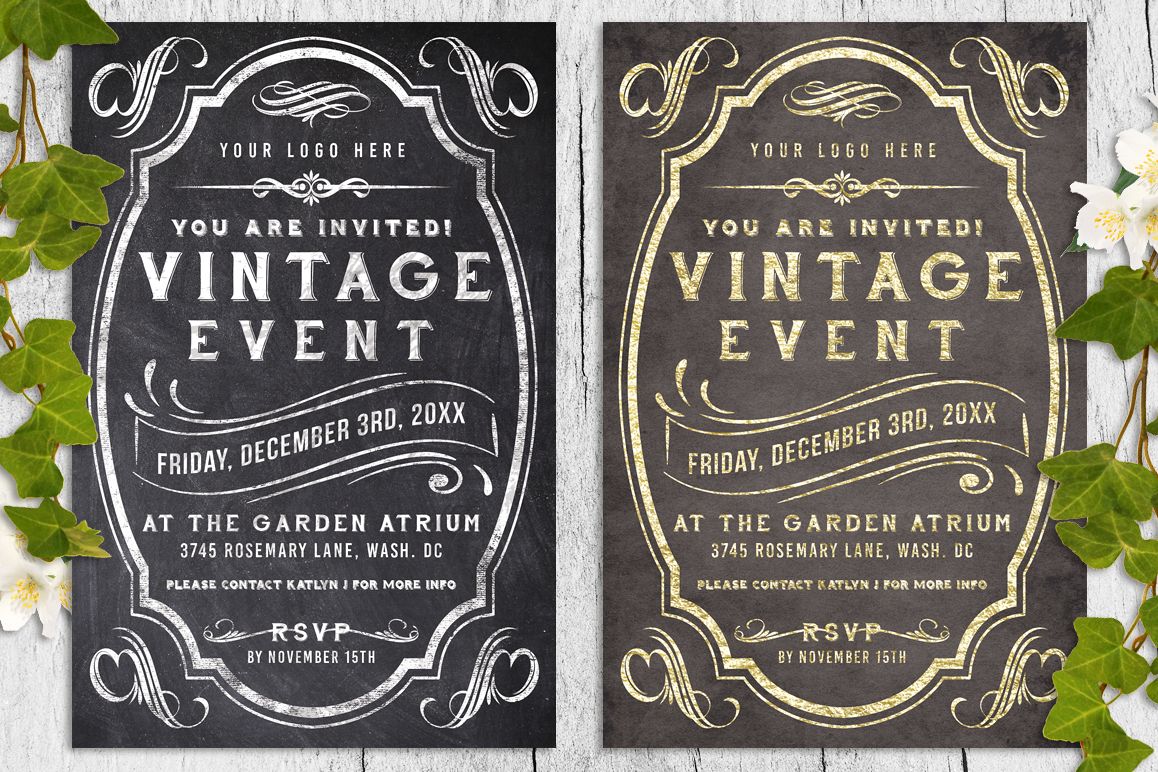 Vintage Chalk and Foil Flyer Bundle example image 1