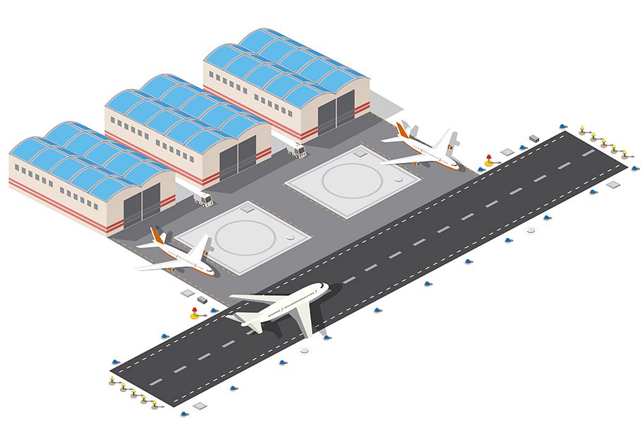 Isometric plan of the city airport example image 1