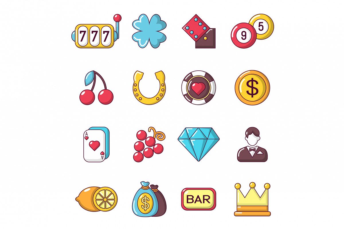 Casino icons set, cartoon style example image 1