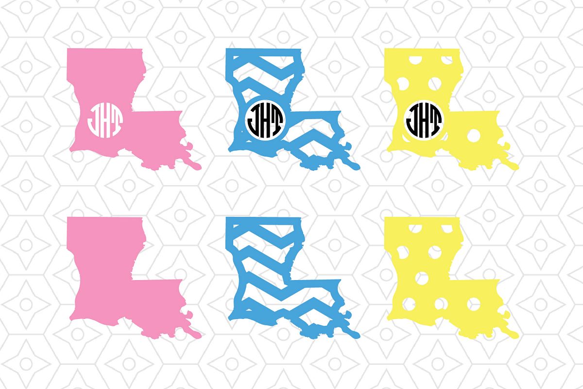 Download Louisiana State Monogram Frame Decal Collection, SVG, DXF and AI Vector files for use with ...