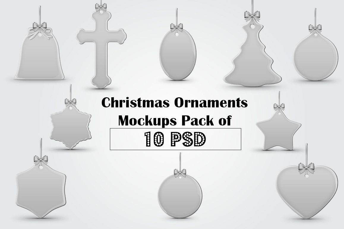 Christmas Ornaments Mockups Pack example image 1