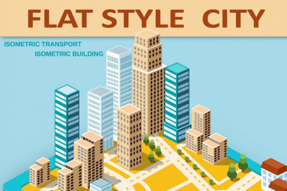 Flat City vector Set example image 1