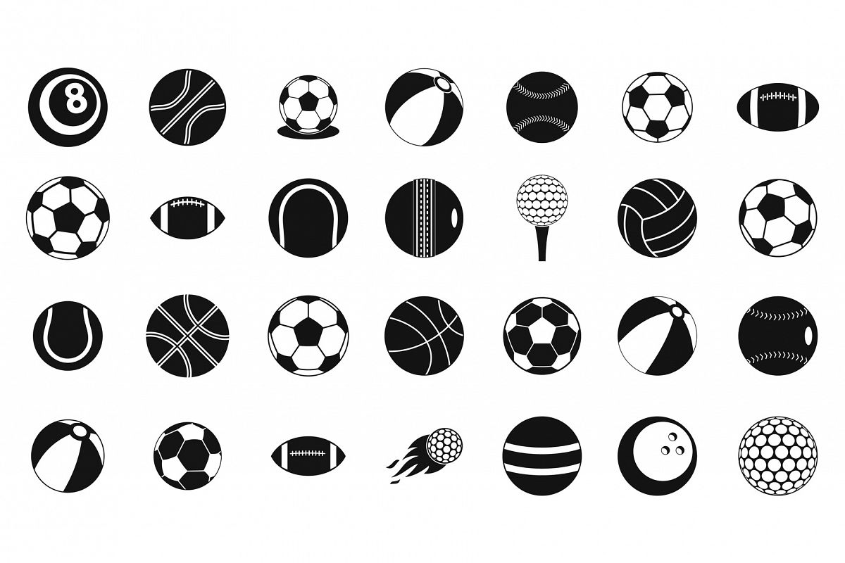 Ball icon set, simple style example image 1