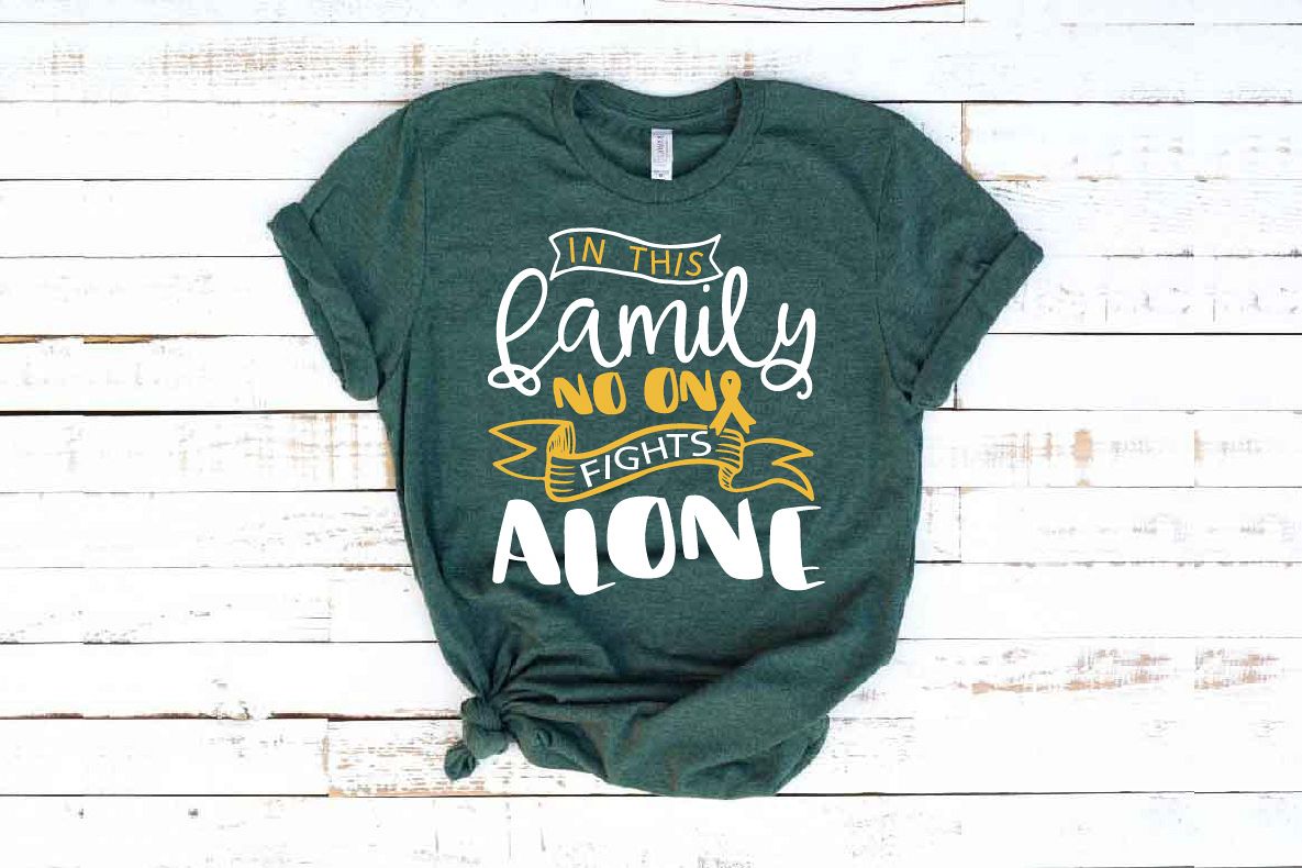 In this family no one fights alone Childhood Cancer Svg 1561 example image 1