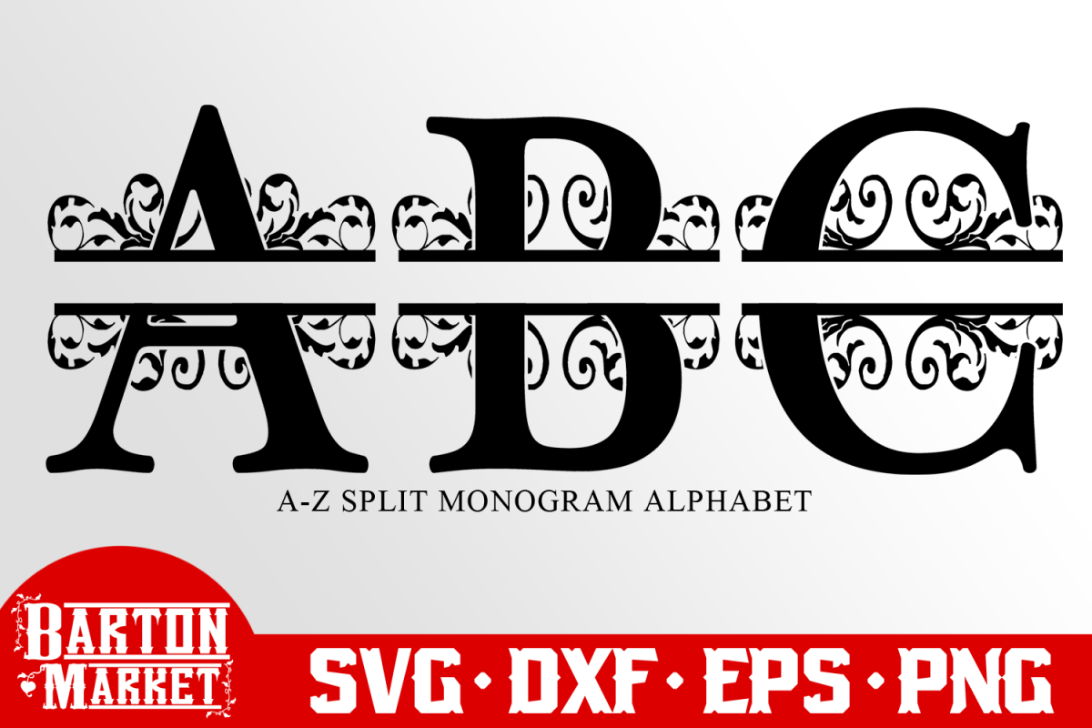 Download Split Letters A-Z Alphabet SVG DXF EPS PNG