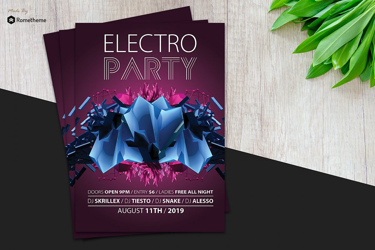 Abstract Electro Flyer vol.1 example image 1
