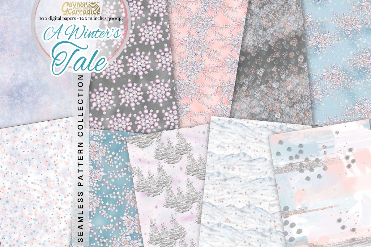 Winter fairy Tale Seamless Pattern collection example image 1