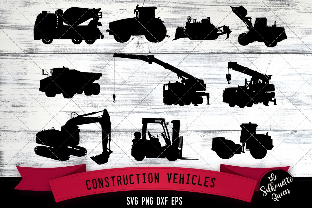 Construction Vehicles svg file, svg cut file example image 1