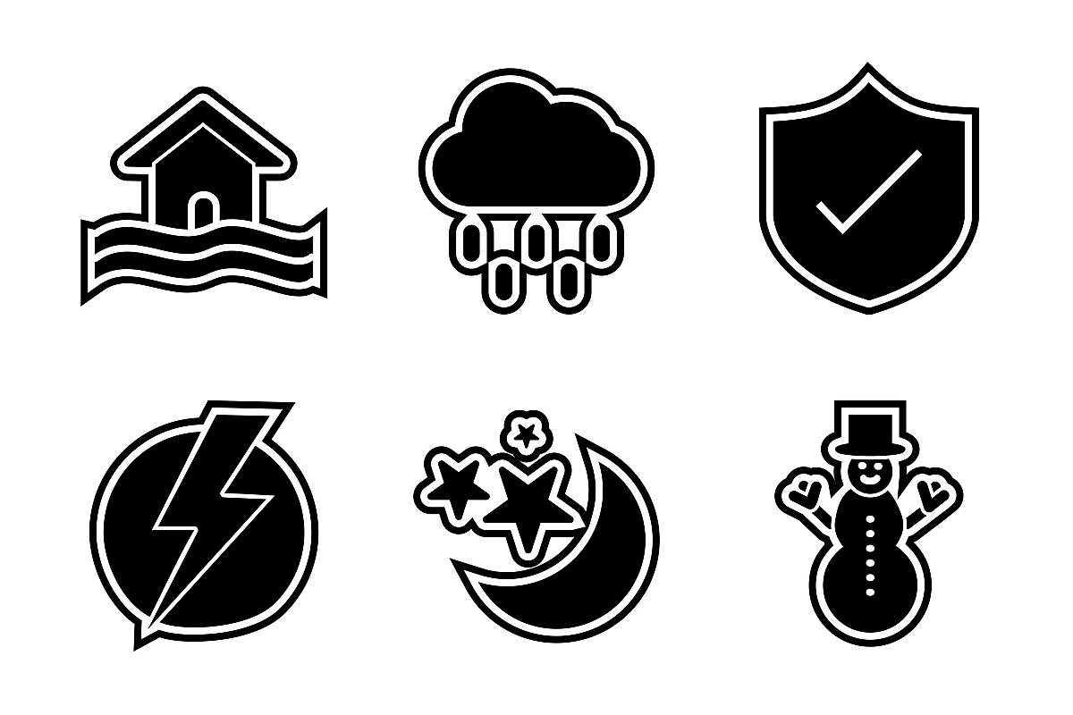 Set Of Weather And Season Icons example image 1