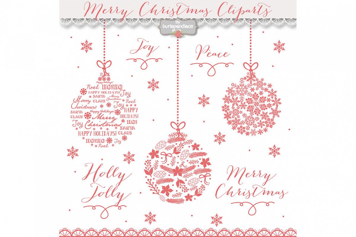 Red christmas ball clip arts example image 1