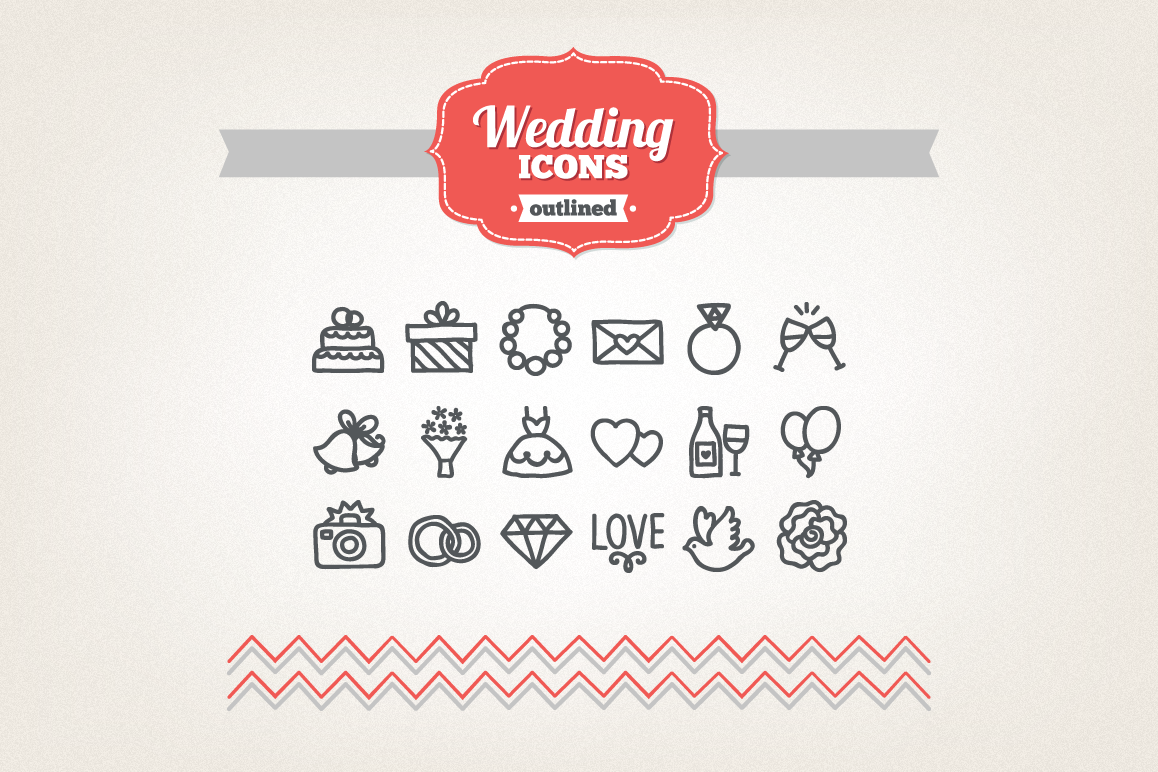 Hand Drawn Wedding Icons example image 1