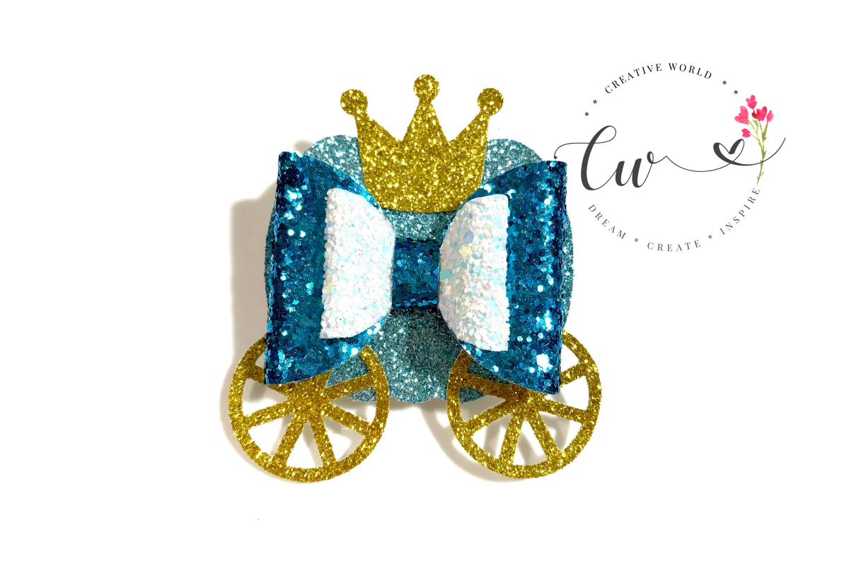 Princess Pumpkin Carriage Hair Bow Digital Template example image 1