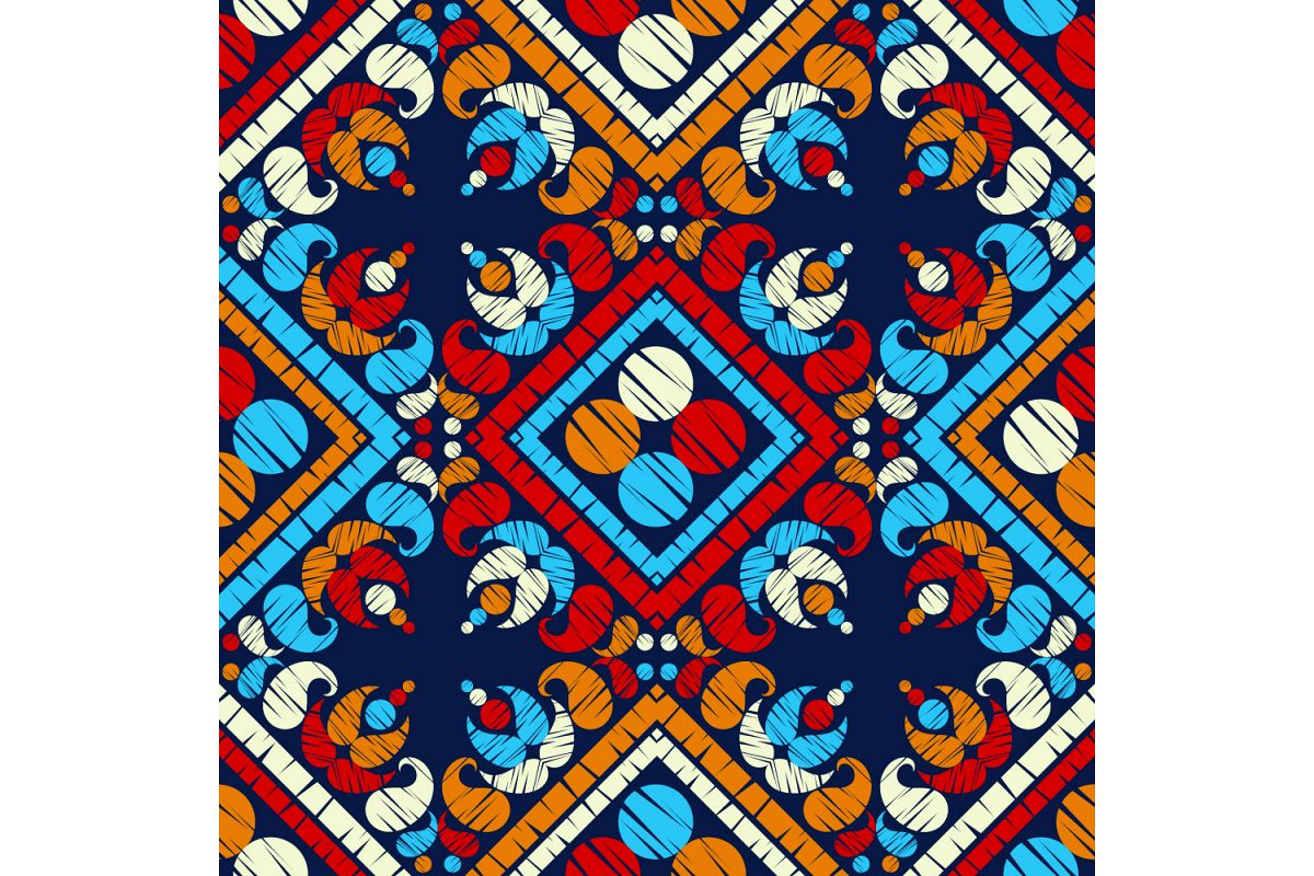 Paisley ornament. Set of 10 seamless patterns. example image 1