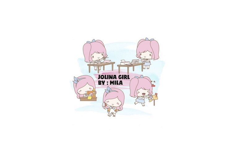 KAWAII GIRL JOLINA CLIPART BUNDLE PNG example image 1
