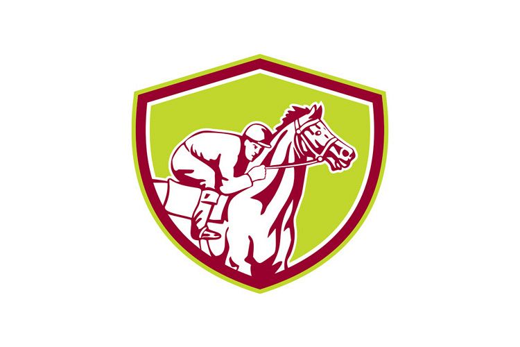 Jockey Horse Racing Shield Retro example image 1