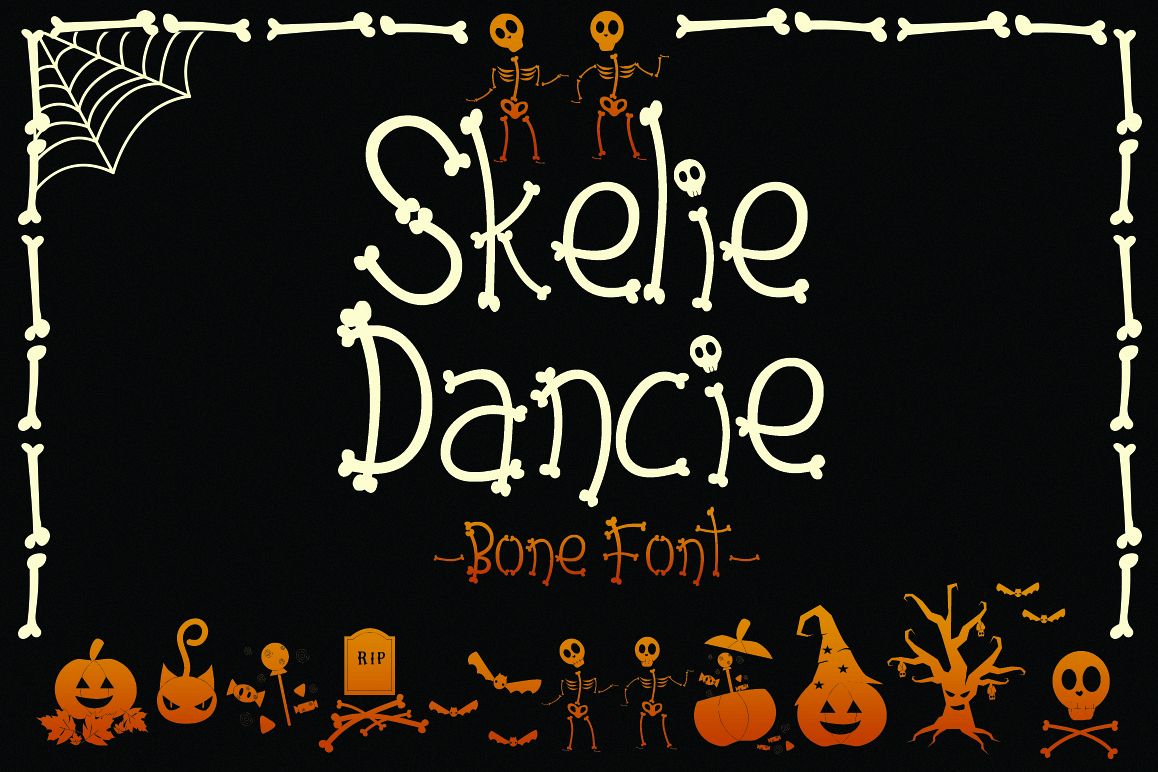 Skelie Dancie - Bone Font example image 1