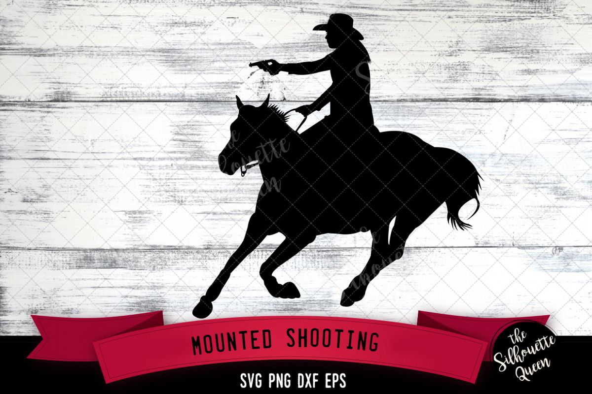 Mounted Shooting svg file, rodeo cowboy western svg cut file example image 1