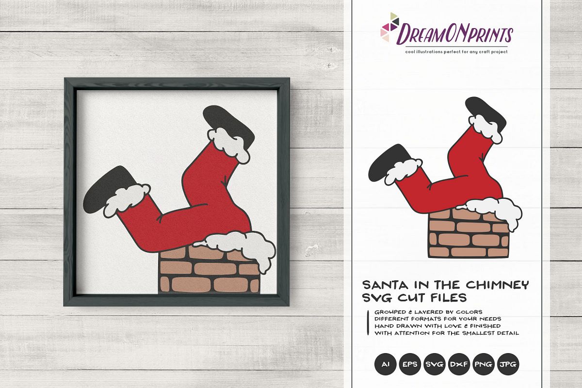 Santa Stuck in Chimney | Funny Christmas SVG Cut File