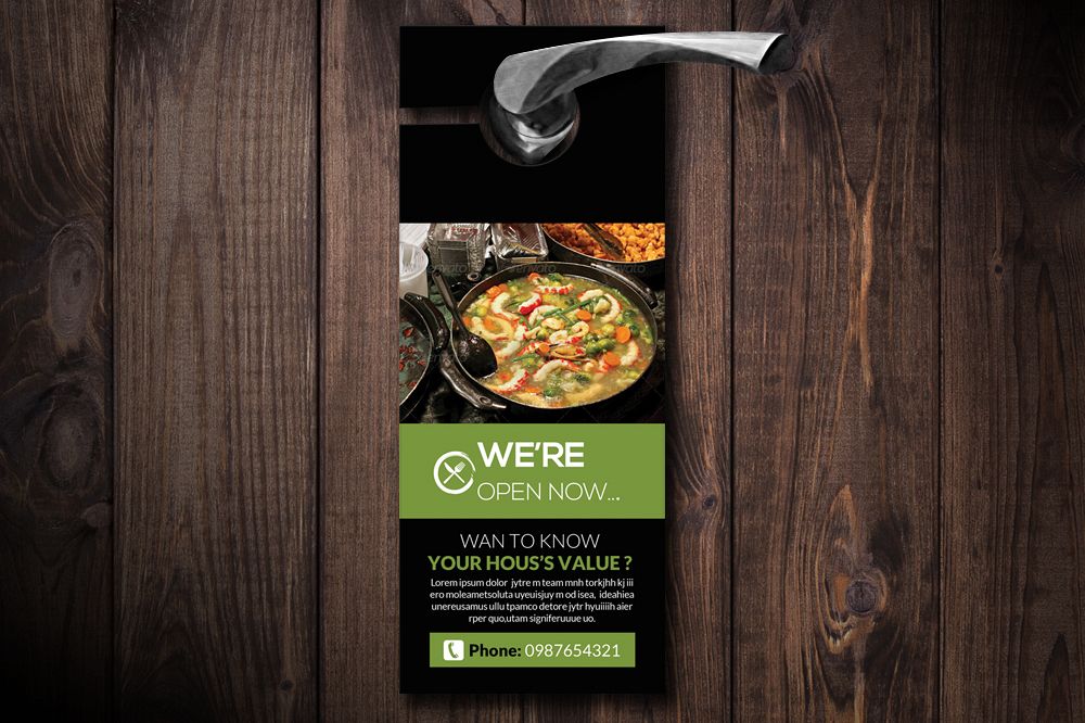 Food Restuarant Door Hangers example image 1
