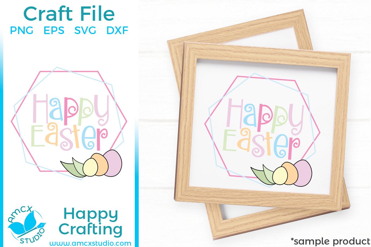Happy Easter - Easter Sign Cut Craft Files example image 1