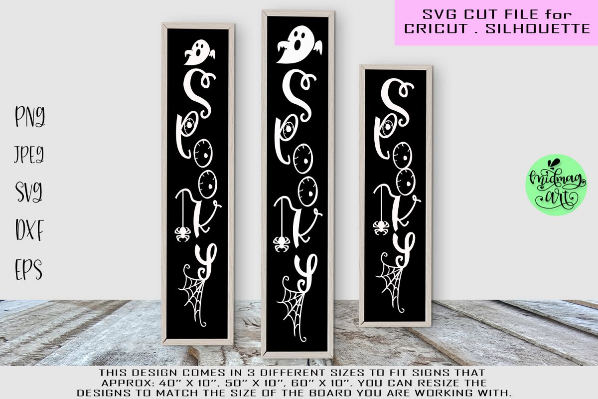 Spooky svg, halloween wood sign svg example image 1