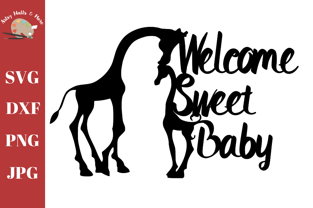 Giraffe baby shower cake topper svg welcome baby svg file