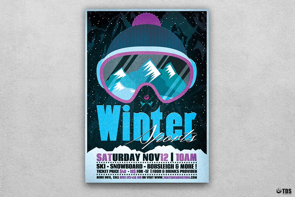 Winter Sports Flyer Template V2 example image 1