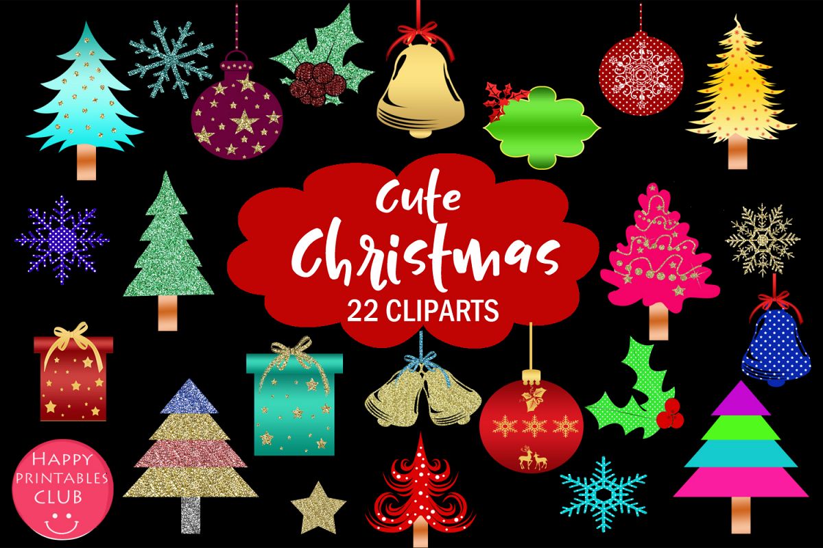Cute Christmas Clipart- Cute Holiday Graphics Clipart example image 1