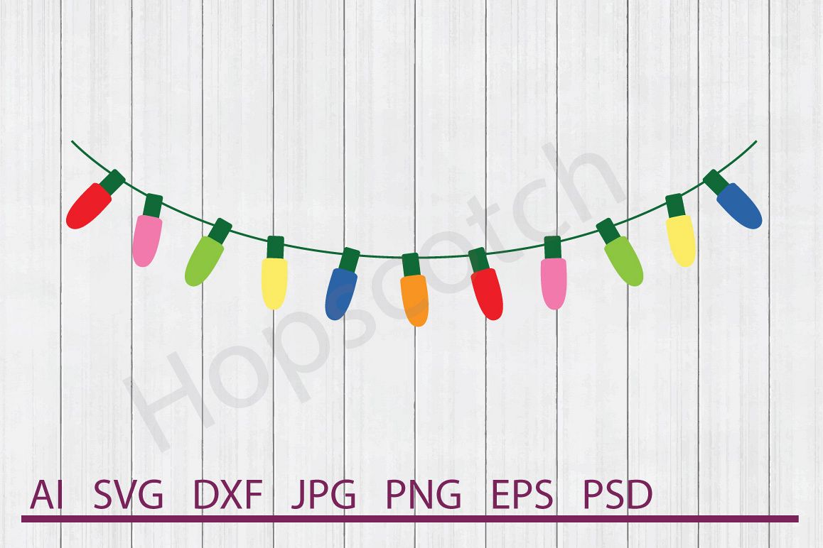 Lights SVG, Christmas Lights SVG, DXF File, Cuttable File example image 1