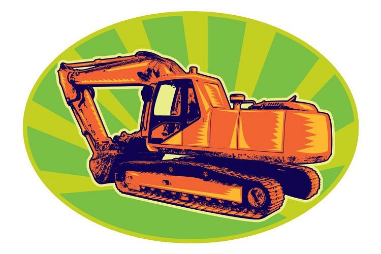 mechanical digger excavator retro example image 1