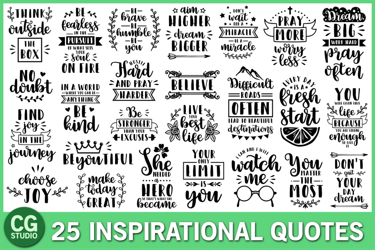 Inspirational quotes svg Bundle example image 1
