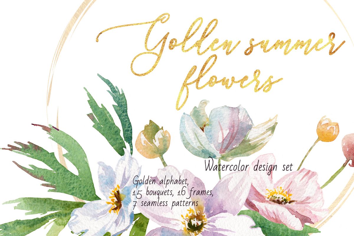 Golden summer flowers example image 1