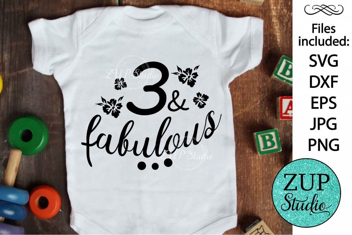 Three and fabulous Digital Cutting files file 130 example image 1