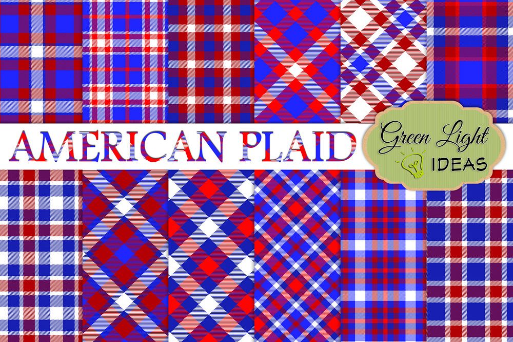 American Plaid Digital Papers example image 1