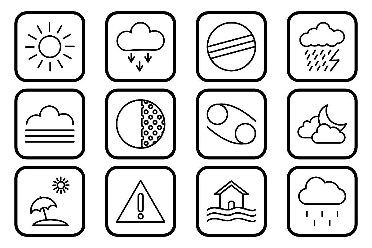 Set Of Weather And Season Icons example image 1