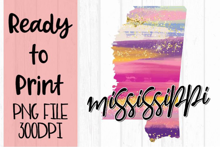 Mississippi Painted States Ready to Print example image 1