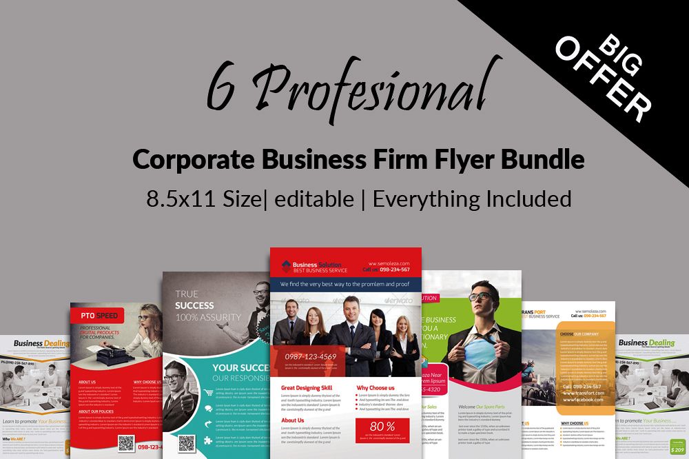 6 Creative Business Flyers Bundle example image 1