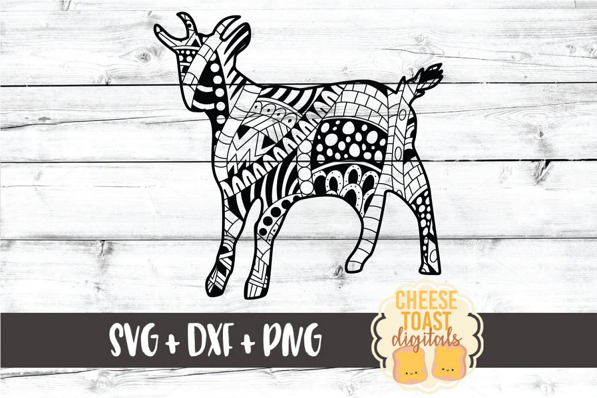 Goat - Zen Doodle Art - Animal SVG PNG DXF Files example image 1